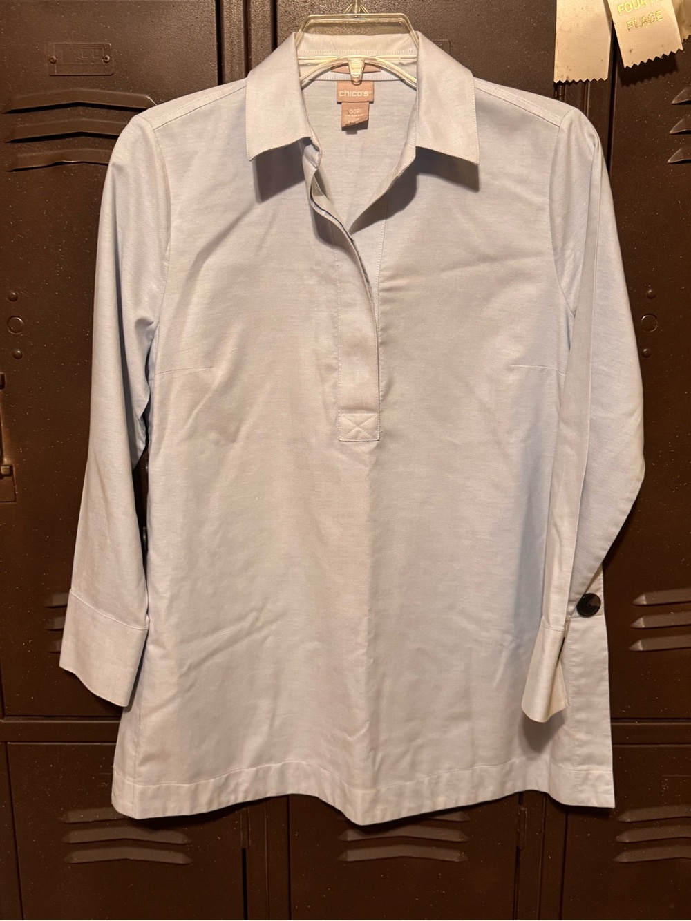 Chico's Light Blue Collared Pullover Top